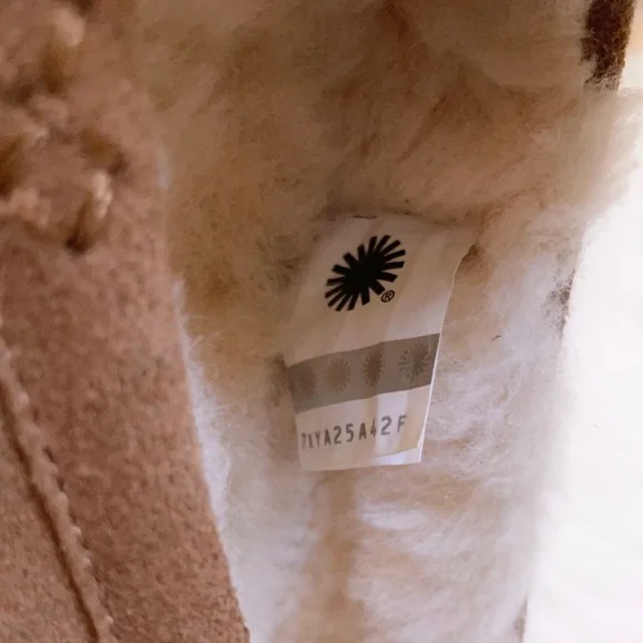 UGG Ansley Heritage Bow Chestnut Suede Slippers - Picture 7 of 8